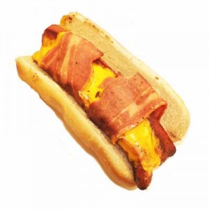 Sabrett Hot Dog with bacon and cheese