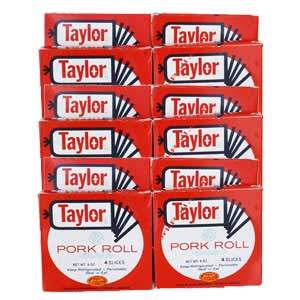 Taylor Ham aka Taylor Pork Roll THIN Sliced set of 12 Boxes