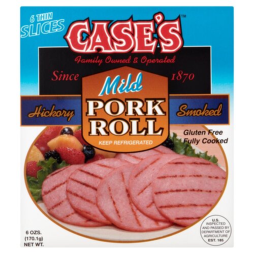 Case's Pork Roll - sliced-Mild-Thin - 6 Slices Per Box